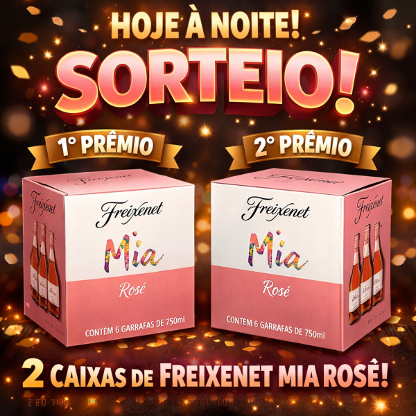 2 CAIXAS FECHADAS DE FREIXENET MIA ROSÉ – DOBRA SUAS CHANCES DE GANHAR!